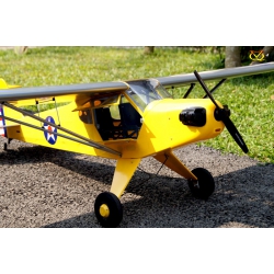 Samolot Piper J3 - CUB  (klasa 46 EP-GP)(U.S. ARMY yellow/żółty) ARF - VQ-Models